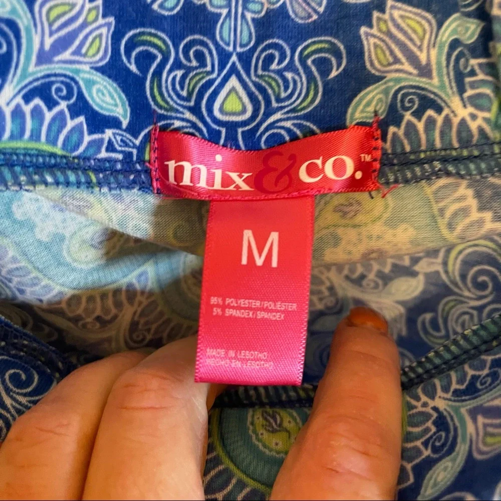 Mix & Co. Kaleidoscope Blues Maxi Skirt Medium